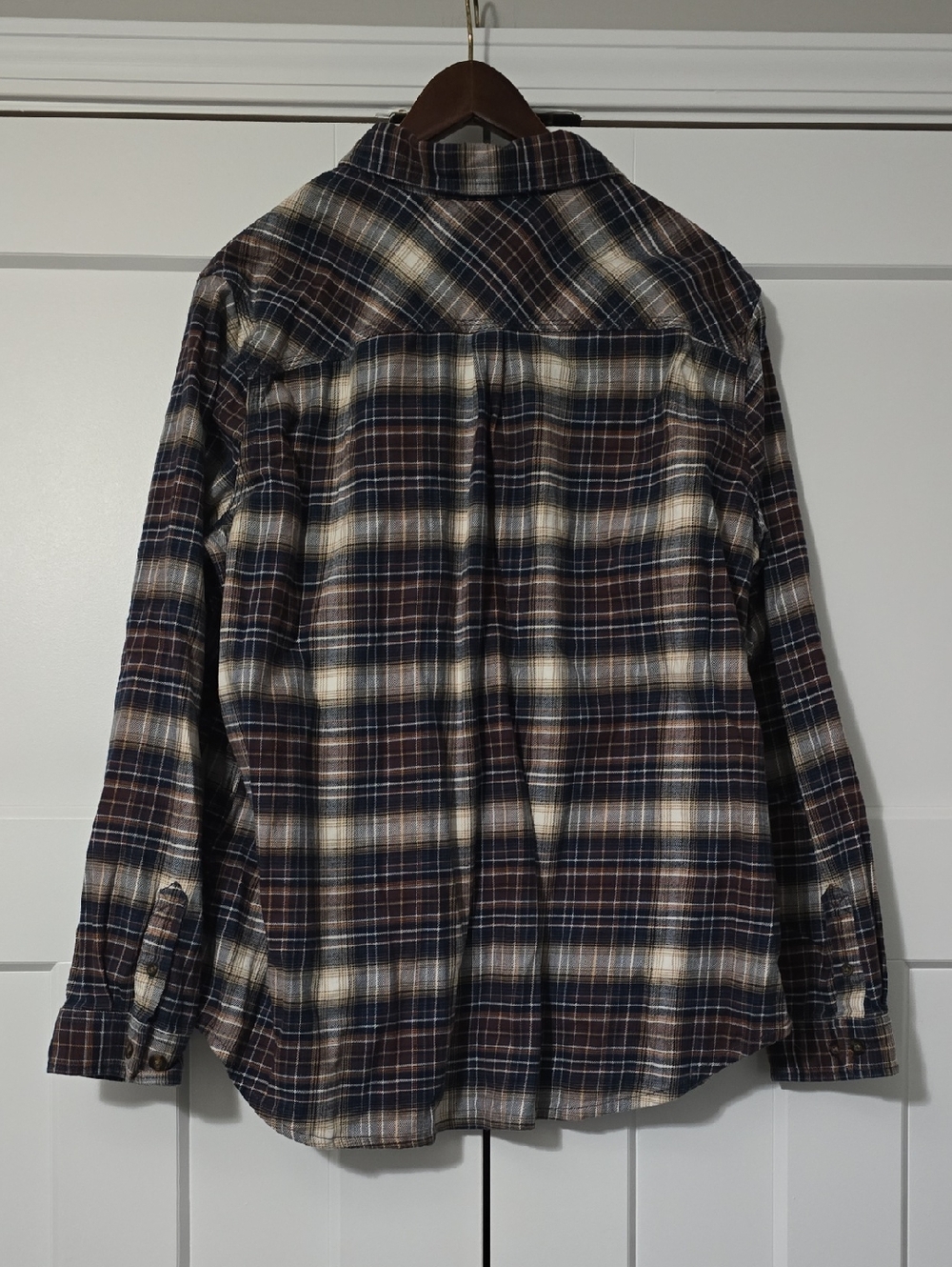 Carhartt Women’s Plaid Flannel Shirt - Navy, Brown, White - Picture 7 of 7